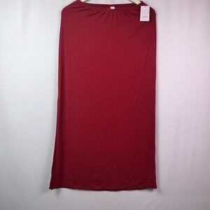 Auden Red Variegated Ribbed Sleep Skirt XXL Lounge Maxi NWT